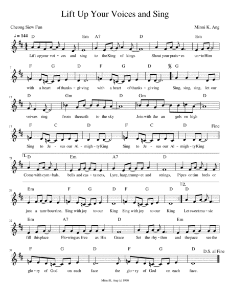 Free Sheet Music Lift Up Your Voices And Sing