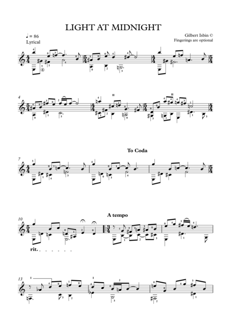 Light At Midnight Sheet Music