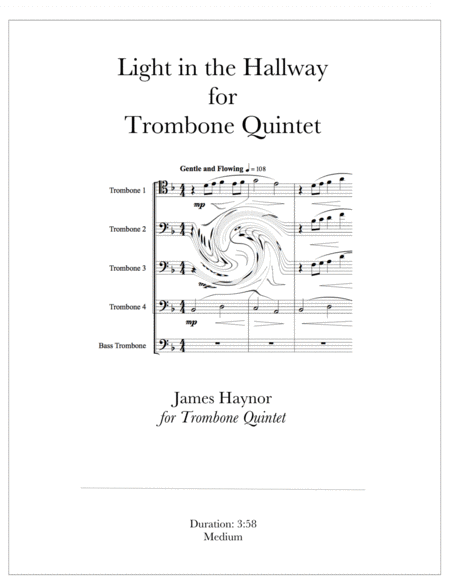 Light In The Hallway For Trombone Quintet Sheet Music