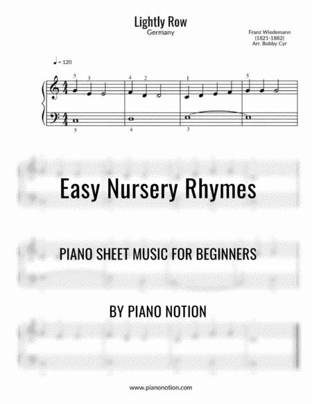 Free Sheet Music Lightly Row Easy Piano Solo