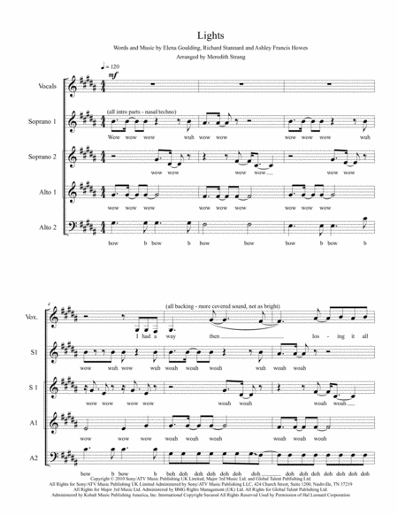 Lights A Cappella Sheet Music