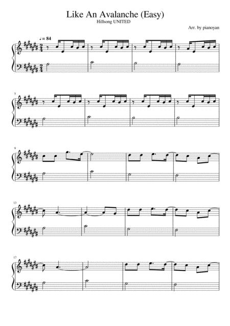 Free Sheet Music Like An Avalanche Easy Piano Solo