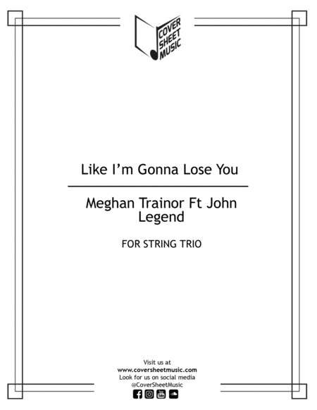 Like I M Gonna Lose You String Trio Sheet Music