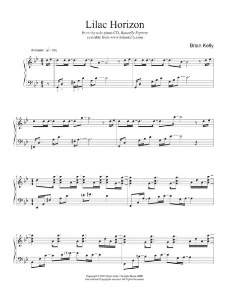 Free Sheet Music Lilac Horizon