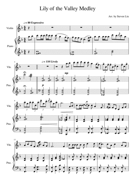 Lily Of The Valley Medley Sheet Music