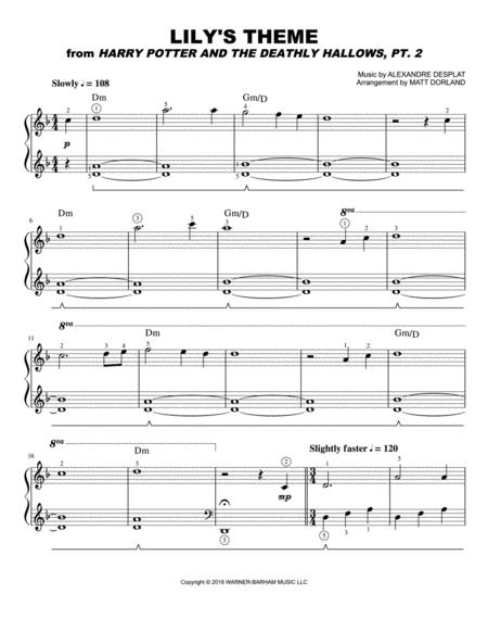 Lily Theme Easy Piano Sheet Music