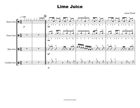 Lime Juice Drumline Cadence Sheet Music