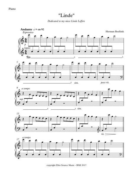 Free Sheet Music Linde