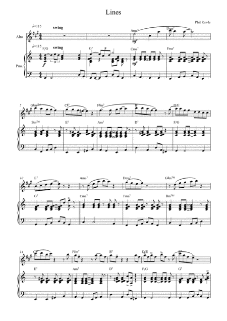 Free Sheet Music Lines Alto Sax Solo