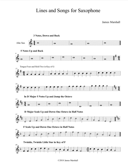 Lines And Songs For Saxophone Sheet Music