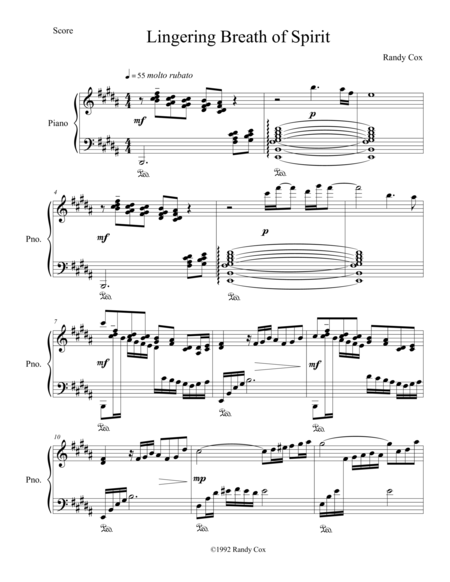 Lingering Breath Of Spirit Sheet Music