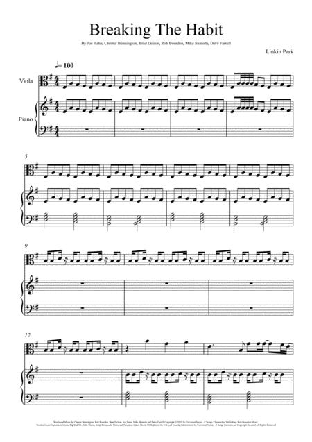 Free Sheet Music Linkin Park Breaking The Habit Viola Solo