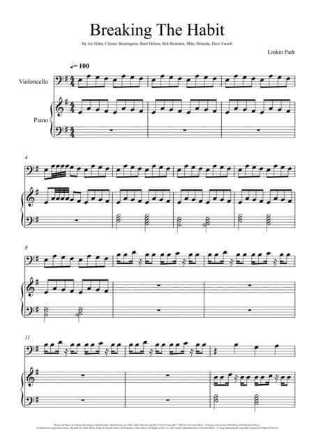 Linkin Park Breaking The Habit Violoncello Solo Sheet Music