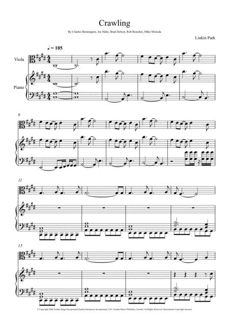 Linkin Park Crawling Viola Solo Sheet Music