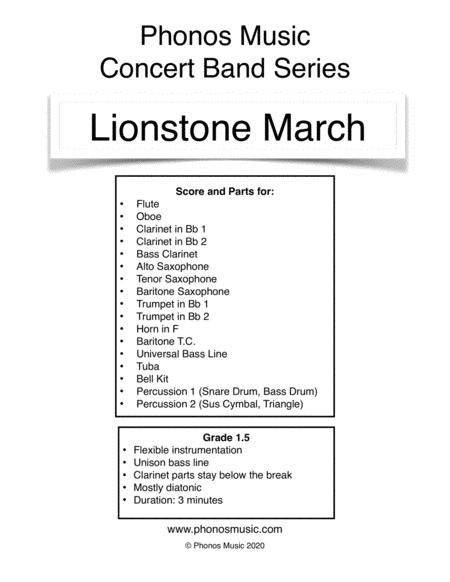 Free Sheet Music Lionstone March