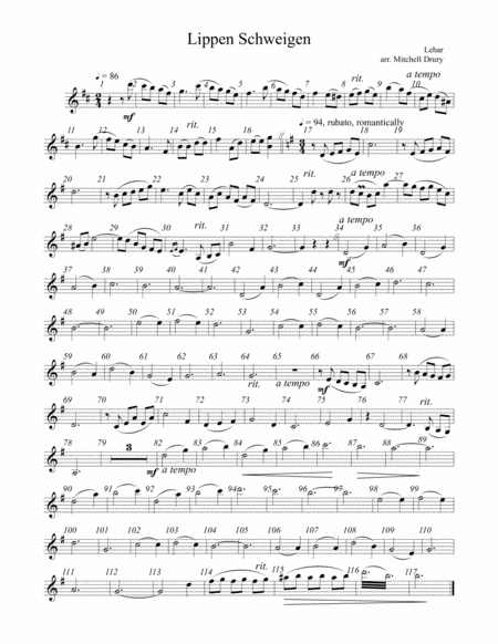 Free Sheet Music Lippen Schweigen