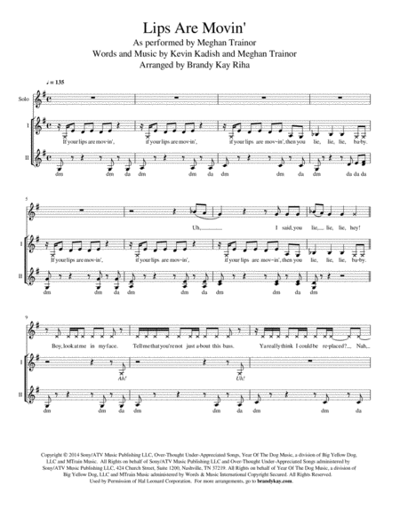 Lips Are Movin Ssaa A Cappella Sheet Music
