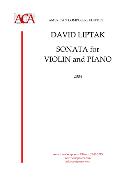 Liptak Sonata For Violin And Piano Sheet Music