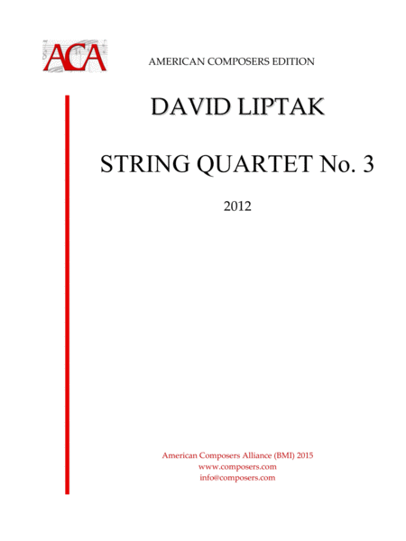 Liptak String Quartet No 3 Sheet Music