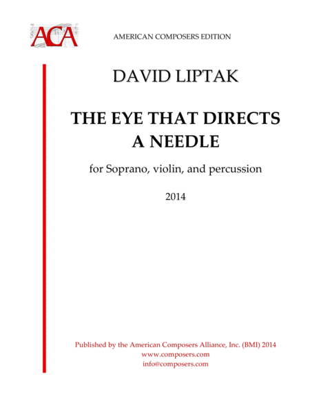 Free Sheet Music Liptak The Eye That Directs A Needle