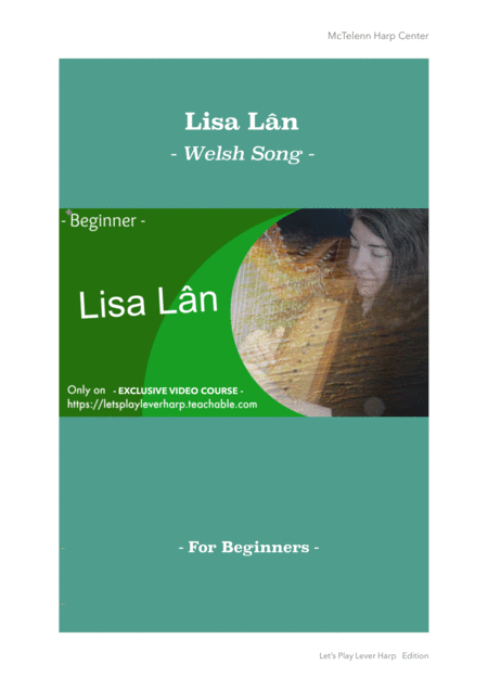 Lisa Lan For 34 Strings Harp 27 Strings Lever Harp Beginner Version Only Score Sheet Music