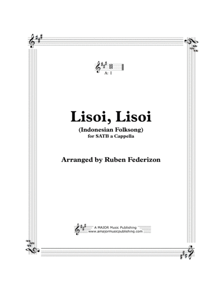 Free Sheet Music Lisoi Lisoi Indonesian Folksong