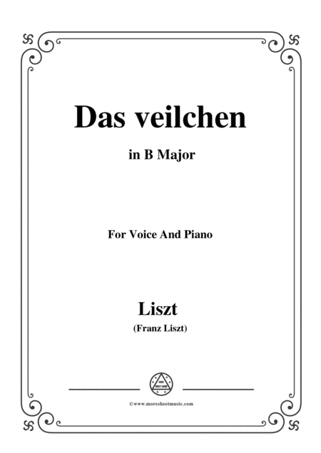 Liszt Das Veilchen In B Major For Voice And Piano Sheet Music