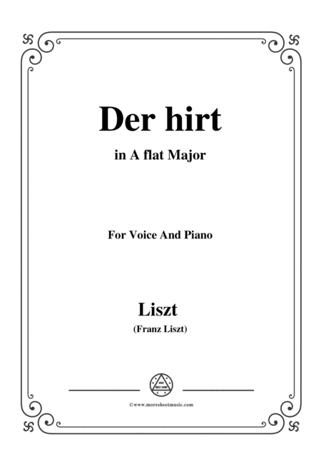 Liszt Der Hirt In A Flat Major For Voice And Piano Sheet Music