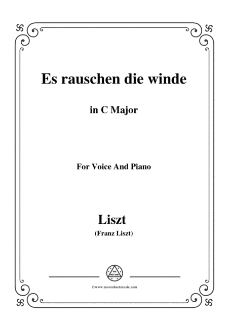 Free Sheet Music Liszt Es Rauschen Die Winde In C Major For Voice And Piano
