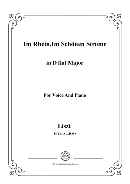 Liszt Im Rhein Im Schnen Strome In D Flat Major For Voice And Piano Sheet Music