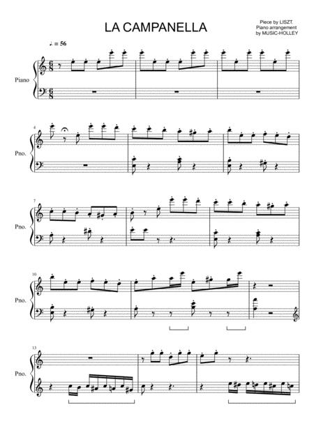 Liszt La Campanella The Easiest Piano Sheet Sheet Music