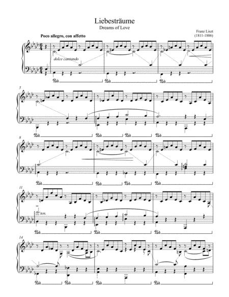 Free Sheet Music Liszt Liebestrumes 541 No 3 In Ab Major Complete Version