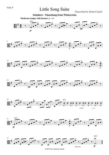 Free Sheet Music Litte Song Suite For Five Violas Viola 5