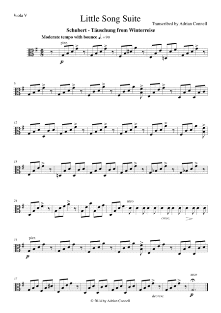 Litte Song Suite For Five Violas Viola 5 Sheet Music