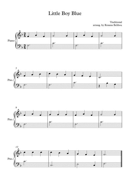 Free Sheet Music Little Boy Blue