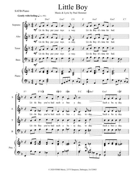 Free Sheet Music Little Boy Satb Piano