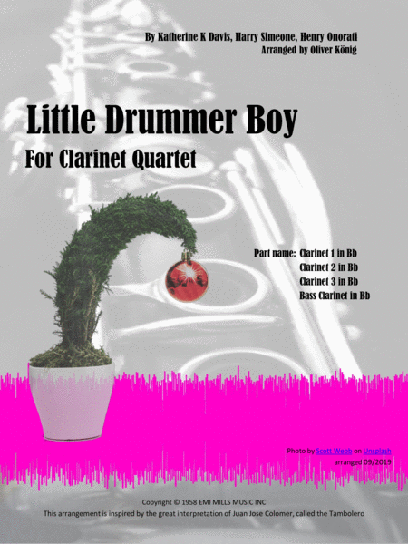Free Sheet Music Little Drummer Boy For 4 Clarinets
