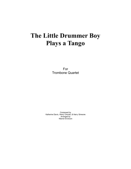 Free Sheet Music Little Drummer Boy Plays A Tango