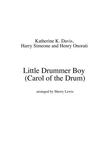 Little Drummer Boy String Duo For String Duo Sheet Music