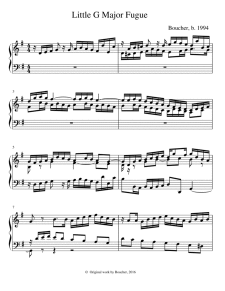 Little G Major Fugue Sheet Music