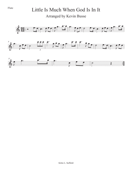 Little Is Much When God Is In It Easy Key Of C Flute Sheet Music