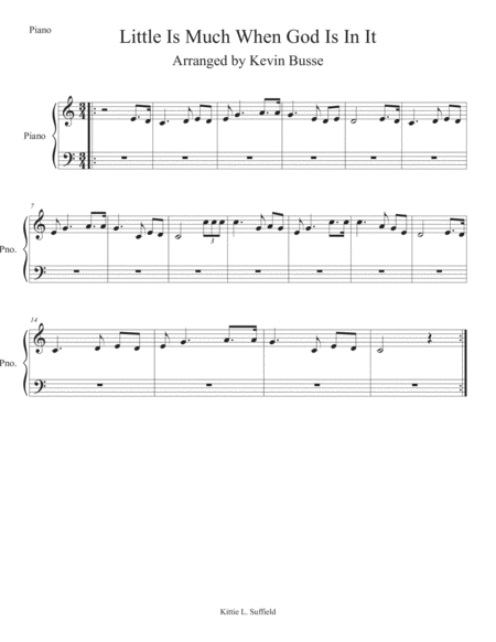 Little Is Much When God Is In It Easy Key Of C Piano Sheet Music