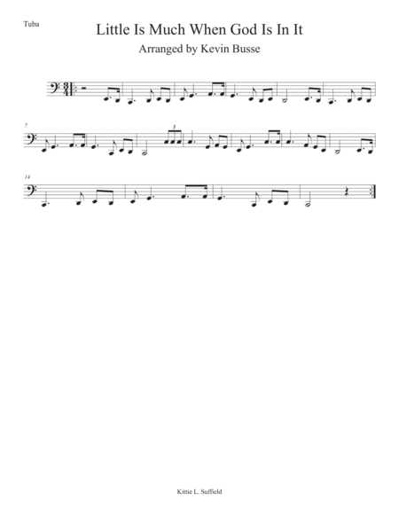 Little Is Much When God Is In It Easy Key Of C Tuba Sheet Music