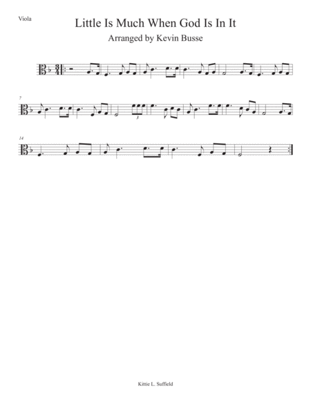 Little Is Much When God Is In It Viola Sheet Music