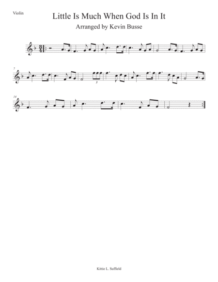 Little Is Much When God Is In It Violin Sheet Music