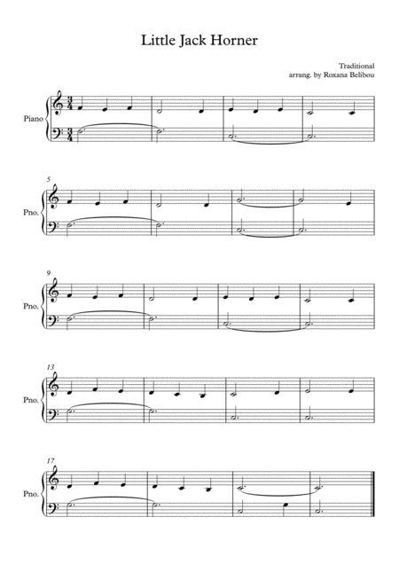 Free Sheet Music Little Jack Horner