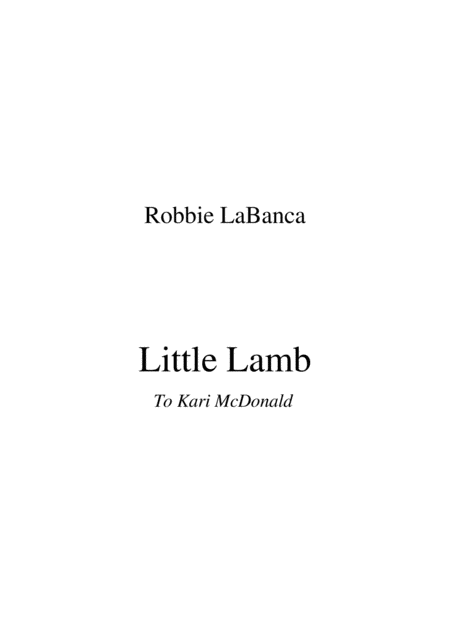 Little Lamb Soprano And Piano Sheet Music