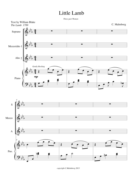 Free Sheet Music Little Lamb