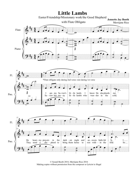 Free Sheet Music Little Lambs