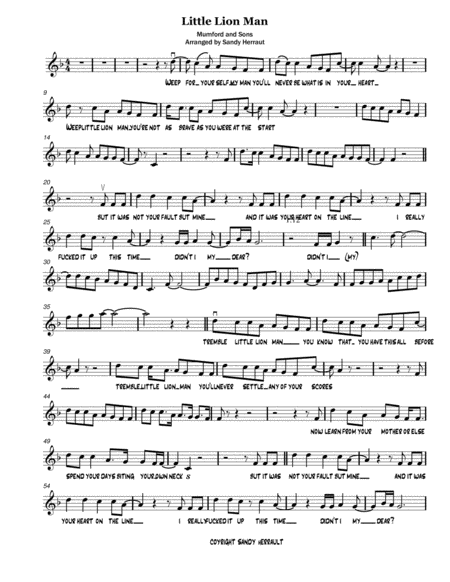 Little Lion Man For Violin Sheet Music